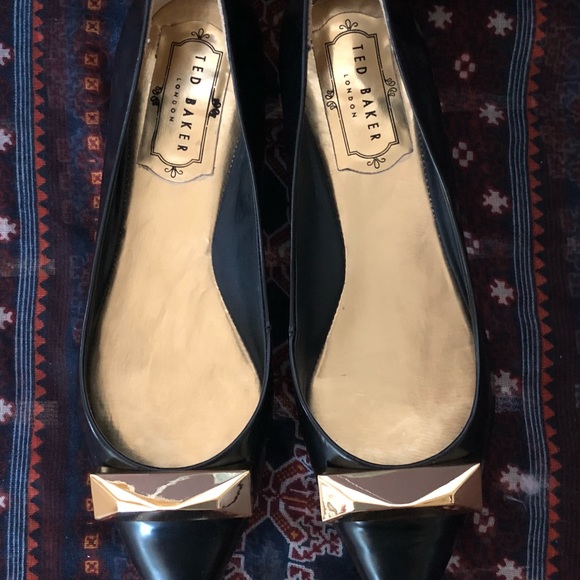 Ted Baker Black Viylette Flats - Picture 2 of 7